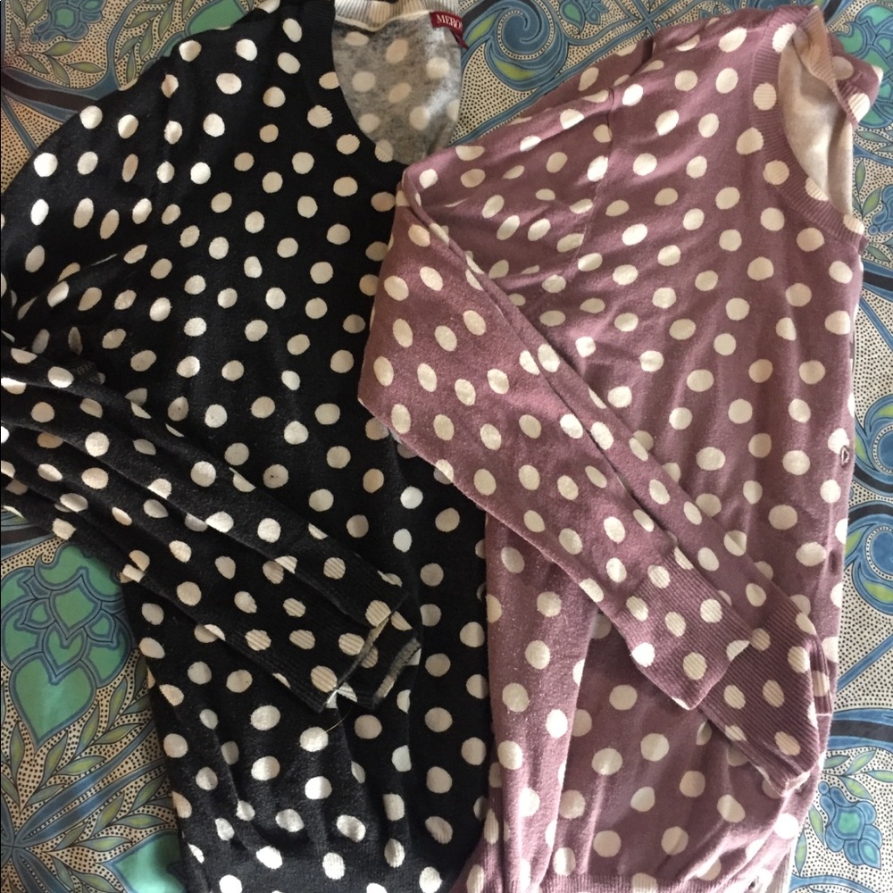 Lot of 4 Merona XXL polka dot cardigans